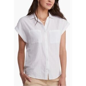 NWOT Vineyard vines women’s cotton short sleeve button down shirt white small